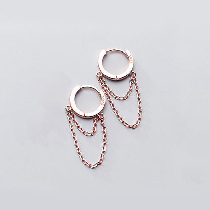 Double Layer Chain Hoop Earring