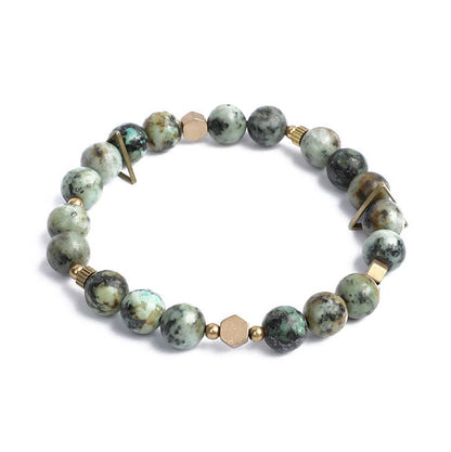 Natural Stone beads and Copper Charm Bracelet