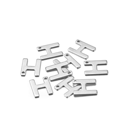 Stainless Steel A-Z Alphabet Letter Pendant, 50Pcs