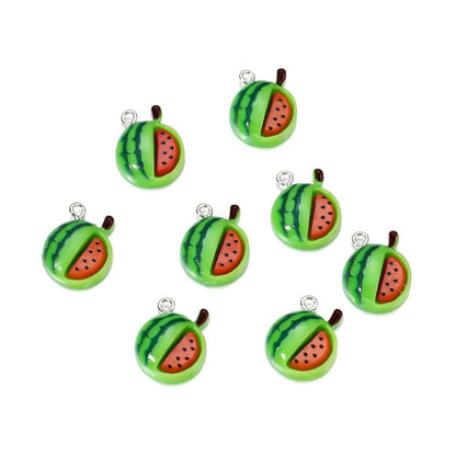 Pendentifs porte-clés en résine de fruits mélangés, 10 pièces