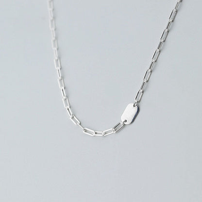 Minimalist Oval Pendant Necklace