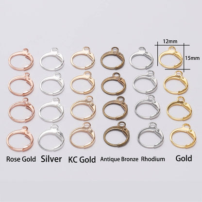 14x12mm French Lever Earring Hooks, 20pcs