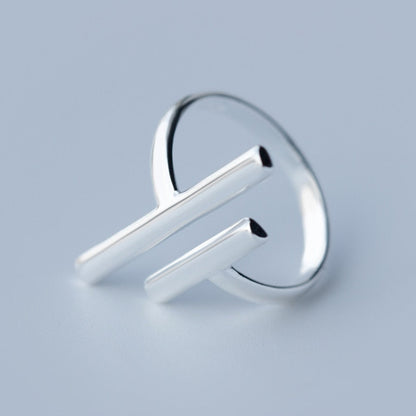 Geometric Line Silver Ring