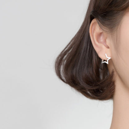 Minimalism Irregular Star Hoop Earring