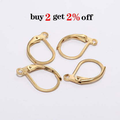 Gold Korean Earring Base in Stainless Steel, 20pcs