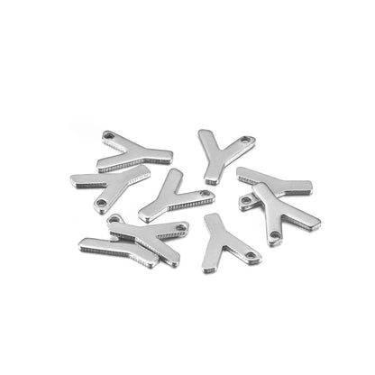 Stainless Steel A-Z Alphabet Letter Pendant, 50Pcs