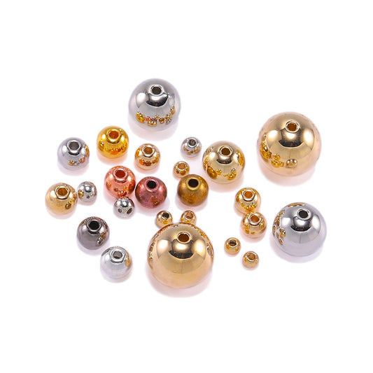 Graines de perles d'espacement rondes CCB, 30-100 pièces
