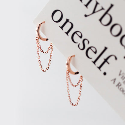 Double Layer Chain Hoop Earring