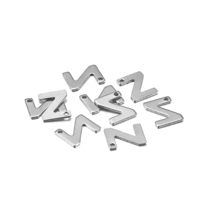 Stainless Steel A-Z Alphabet Letter Pendant, 50Pcs