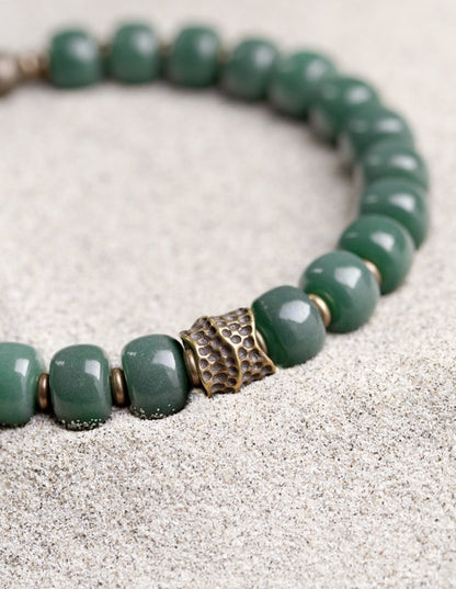 Green Bodhi Bead Stretch Bracelet