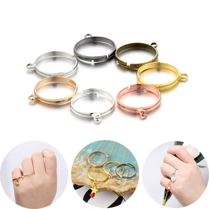 20pcs Silver Plated Adjustable Ring Settings