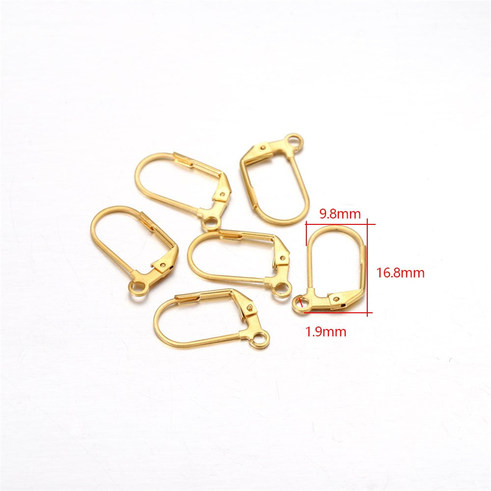 Hypoallergenic Stainless Steel Earring Hooks, 20-50pcs