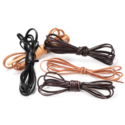 2 4 6 8 10 mm Width Flat Genuine Cow Leather Cord, 2M lot