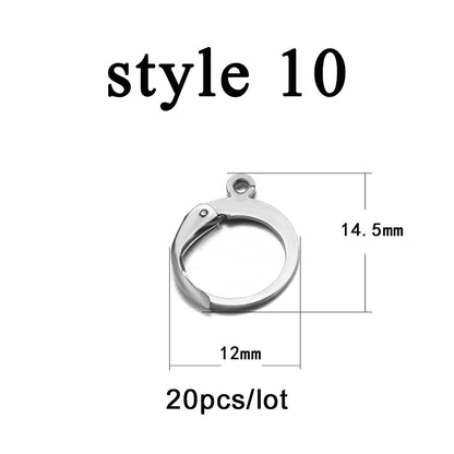 Hypoallergenic Stainless Steel Ear Hooks, 20-50Pcs