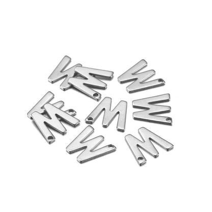 Stainless Steel A-Z Alphabet Letter Pendant, 50Pcs