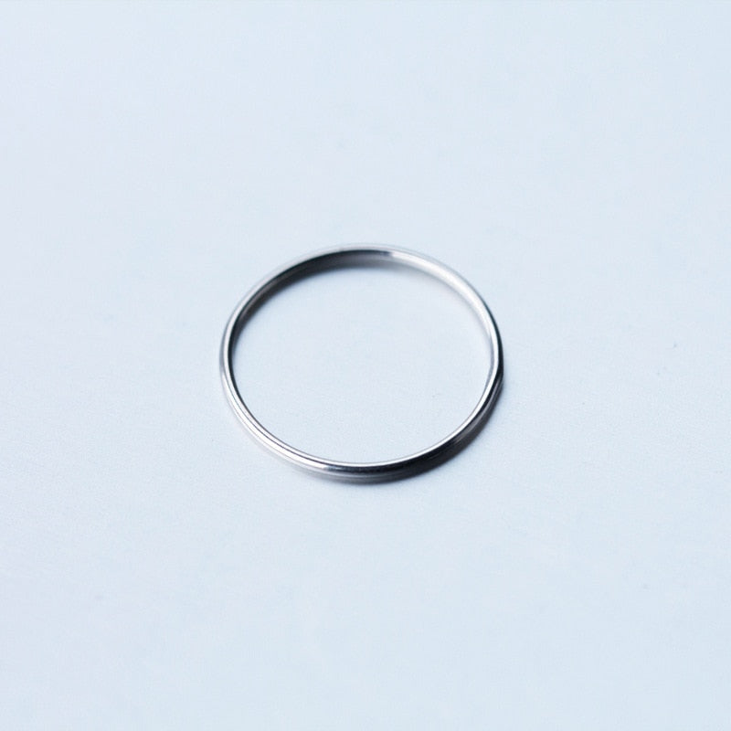 Simple Circle Stackable Silver Ring