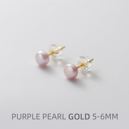 Multi-Color Natural Pearl Stud Earring