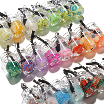 Fruit in Bottle Charm Pendant, 10pcs