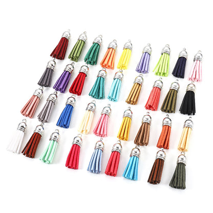 20pcs 38mm Tassel Vintage Leather Pendants