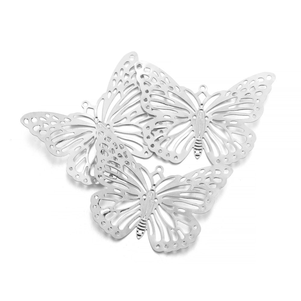 Butterfly Filigree Wraps Pendant Charms, 20-30Pcs