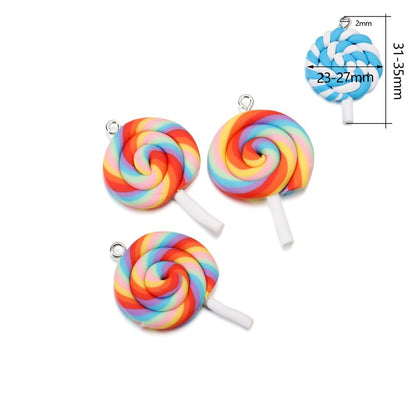 Pendentif mignon en argile polymère guimauve couleur bonbon, 10 pièces