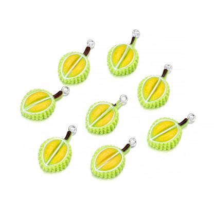 Pendentifs porte-clés en résine de fruits mélangés, 10 pièces