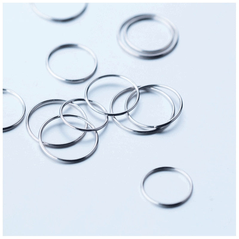 Simple Circle Stackable Silver Ring