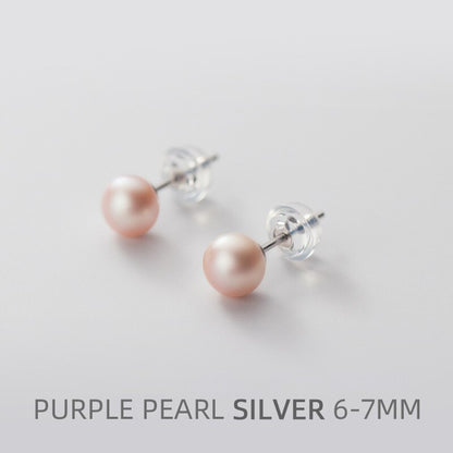 Multi-Color Natural Pearl Stud Earring