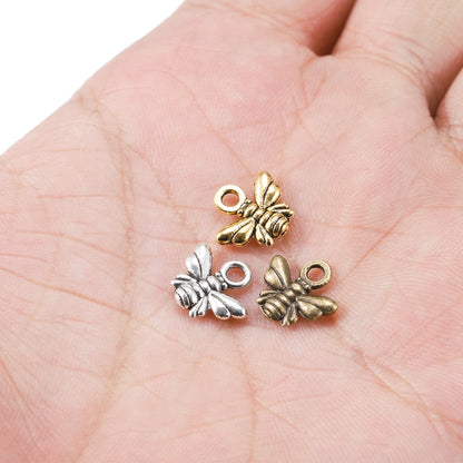 40pcs Antique Tone Bee Charm Pendants