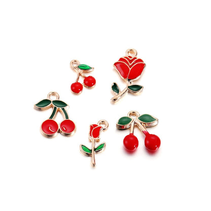 Small Fruit Shape Pendants, 10pcs