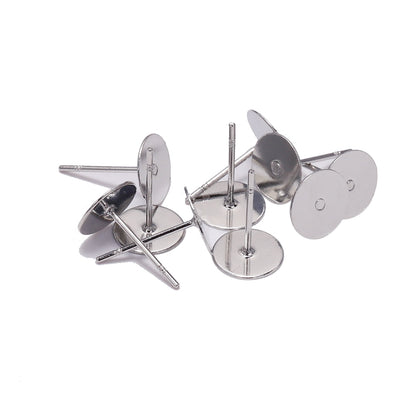 Stainless Steel Blank Earring Stud Base 3-8mm