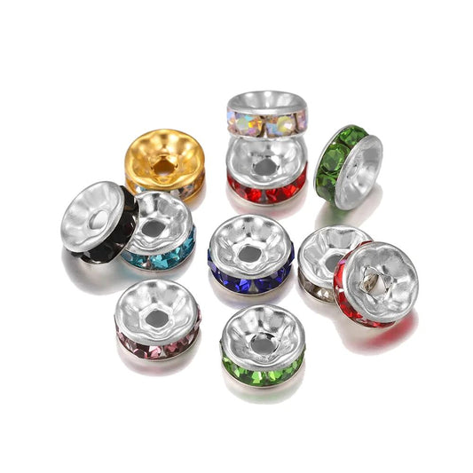 Topaz Czech Crystal Rhinestone Rondelle Spacer Beads ✨ – RainbowShop for  Craft