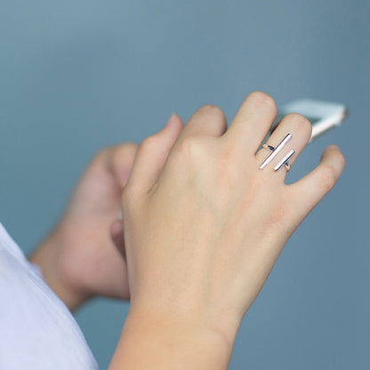 Geometric Line Silver Ring