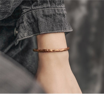 Hammered Bump Texture Copper Cuff Bracelet