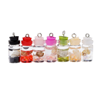 Conch Shell Ocean Drift Bottle Pendants, 10pcs