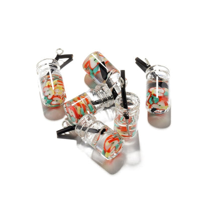 Fruit in Bottle Charm Pendant, 10pcs