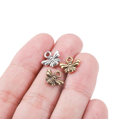 40pcs Antique Tone Bee Charm Pendants