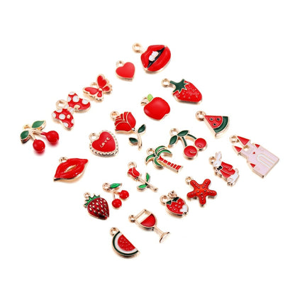 Small Fruit Shape Pendants, 10pcs