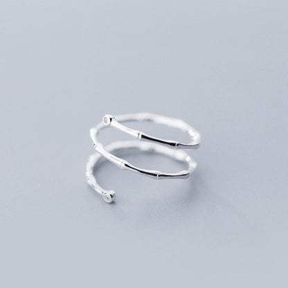 Minimalist Slub Silver Ring