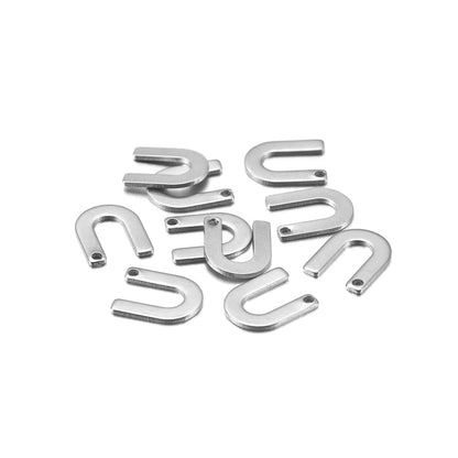 Stainless Steel A-Z Alphabet Letter Pendant, 50Pcs