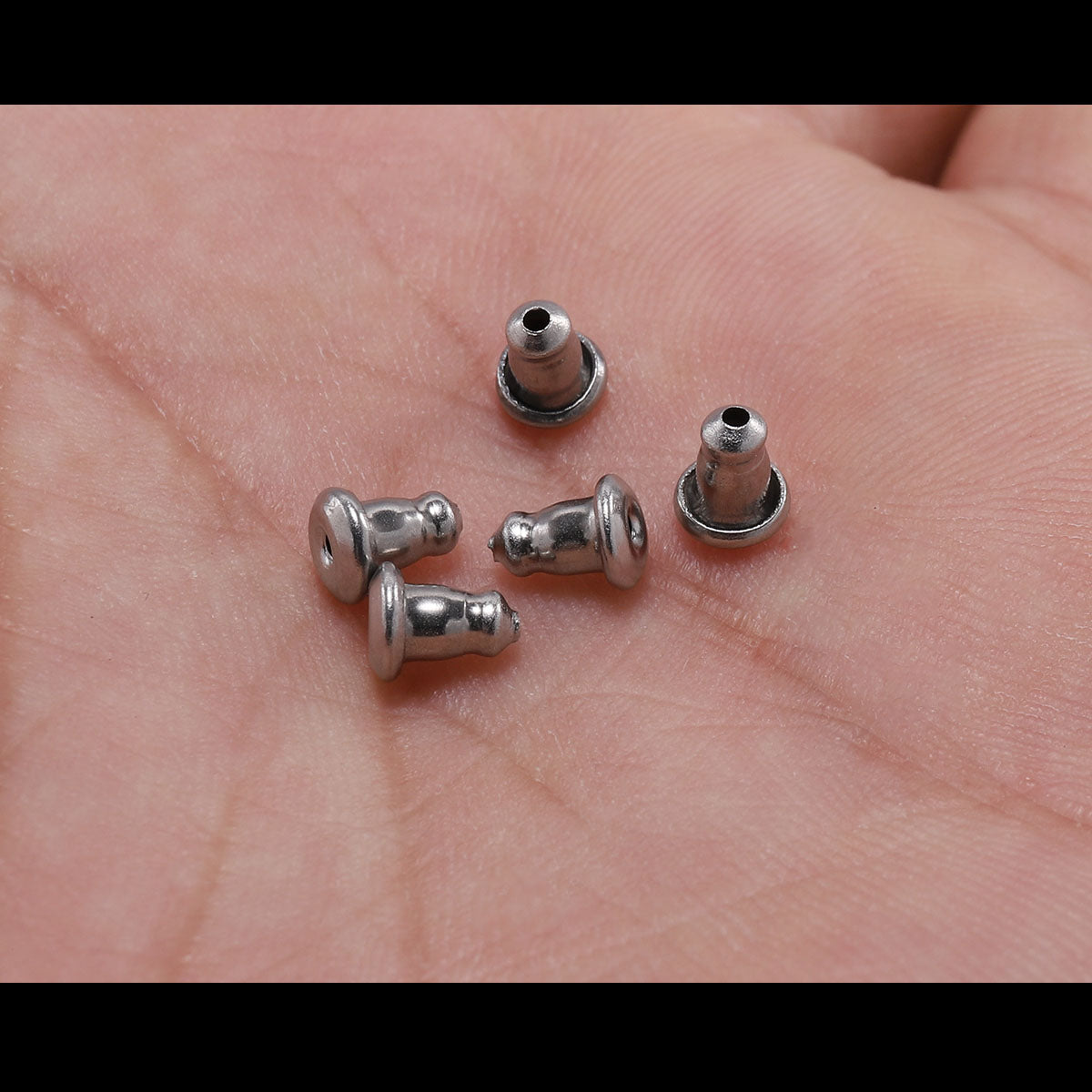 Stainless Steel Earring Studs Backs 4.8x5.8mm, 50pcs