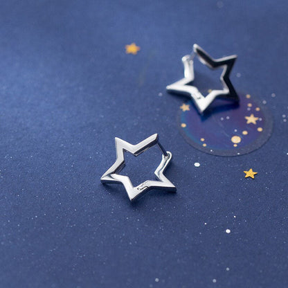 Minimalism Irregular Star Hoop Earring