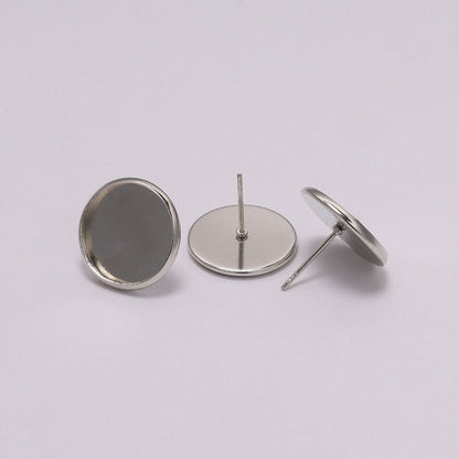 Stainless Iron Blank Earring Base, 20-50pcs