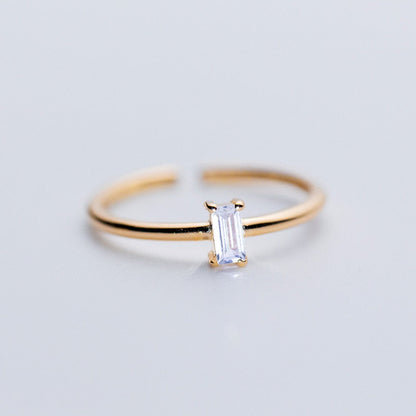 2-Style Shiny Zircon Silver Ring