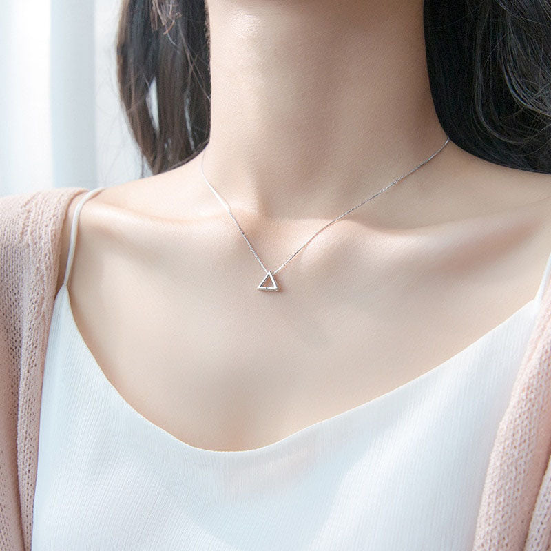 Geometric Triangle Mini Pendant Necklace