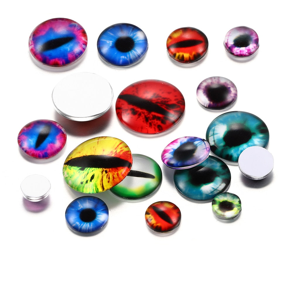 Cabochon en verre de couleurs mélangées, 20 pièces, 8-20mm, pour bricolage