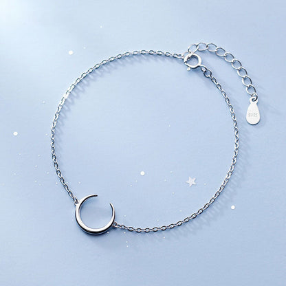 Minimalist Moon Link Chain Bracelet