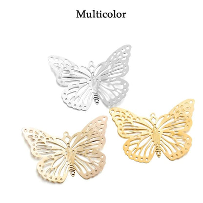 Butterfly Filigree Wraps Pendant Charms, 20-30Pcs