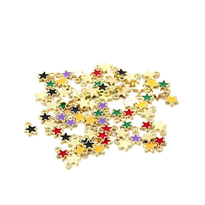 Metal Mini Stars Pendant, 50Pcs