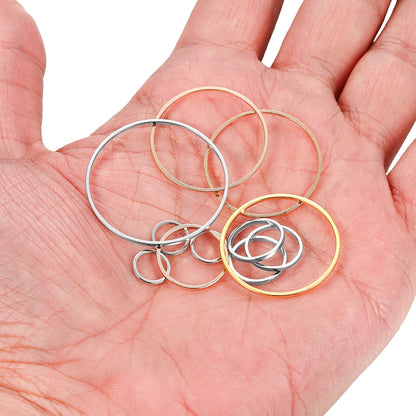 8-40mm Brass Closed Ring Earring Wires Hoops, 20-50pcs